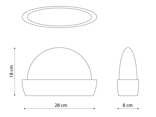 dimensions lampe à poser Floating Sun